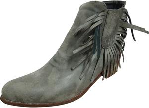 Женские ковбойские ботильоны Dsisskai с бахромой в западном стиле, ретро замшевые с заостренным носком, низким массивным каблуком, ботильоны до щиколотки, удобные с боковой молнией, бахромой и кисточками, Grey