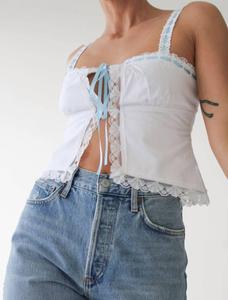 Топ Vintage Love в белом/синем цвете Rumored