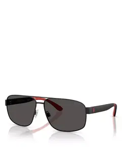 Солнцезащитные очки-авиаторы, 62 мм Polo Ralph Lauren, черный