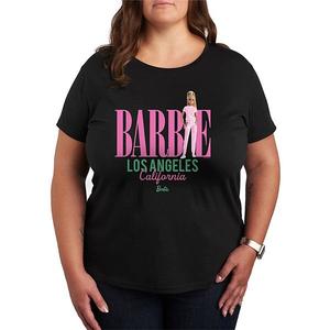 Футболка с принтом Los Angeles с коротким рукавом Plus size Barbie, Black