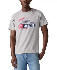 Мужская классическая футболка с коротким рукавом и принтом Levi'S, черный