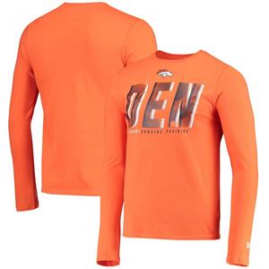 Мужская оранжевая футболка с длинным рукавом Denver Broncos Joint Authentic Static Abbreviation New Era