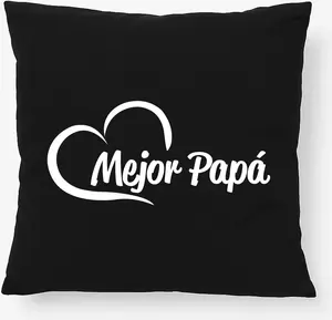 Подушка Huuraa Mejor Papá Corazón подарочная 40x40см с наполнителем черный хлопок декор Mejor Papá Hellweg Druckerei