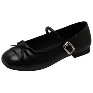 WUJI Женские туфли Мэри Джейн на массивном каблуке черные, цвет Black