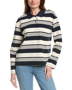 Рубашка-поло в полоску English Factory English Factory, синий