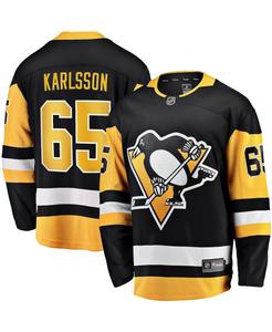 Мужская черная домашняя футболка с логотипом Erik Karlsson Pittsburgh Penguins Fanatics