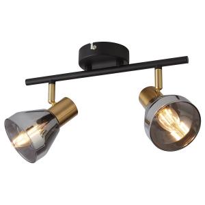 Потолочный светильник searchlight Lanester 2-flammig, сталь - латунь