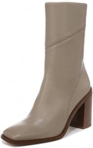 Женские модные сапоги XYD с квадратным носком, боковой молнией, средней голенью, высокими грубыми каблуками, для осени и зимы, на свидание, Tan