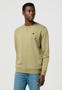 Толстовка Wrangler LONG SLEEVE SIGN OFF CREW FOR REGULAR FIT, Aloe/Dark Green