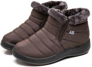 Водонепроницаемые зимние женские ботинки Sopaeduon с меховой подкладкой, теплые, на липучке, размер по щиколотку, 6 Brown