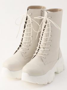 Ботинки на толстой подошве со шнуровкой Nicole Club, цвет 28 Off White