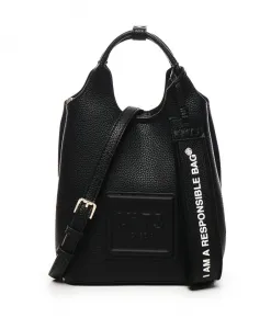 Черная сумка через плечо с надписью. V73, черный