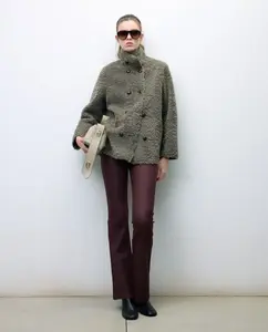 Женские расклешенные брюки с покрытием Tintoretto, баклажановый