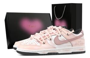 Nike Кроссовки для скейтбординга Dunk Xu Ling Fei Yu Heart Box, устойчивые к истиранию, розовые, унисекс
