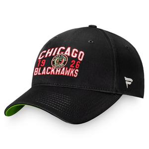 Мужская черная регулируемая кепка с логотипом Fanatics Chicago Blackhawks True Classic Retro