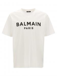 Футболка с принтом логотипа BALMAIN, черный