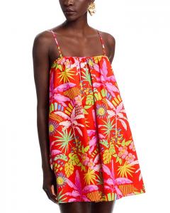 Дизайнерское платье-рубашка из поплина с цветочным принтом - эксклюзив AQUA, мультиколор