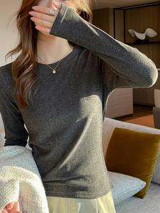 Женский топ с круглым вырезом и ребристой отделкой Doux Belle, цвет Gray