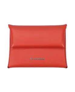Кожаный кошелек с несколькими отделениями для карт. Jil Sander, оранжевый