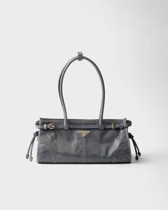 Сумка Prada Bonnie среднего размера из кожи, серый