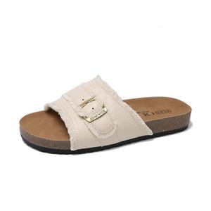 WUJI Бесшумные антискользящие тапочки для женщин устойчивые к запаху экрю, цвет Ecru