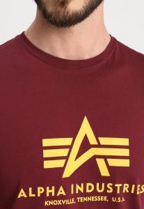 Футболка с принтом Alpha Industries, бордовая