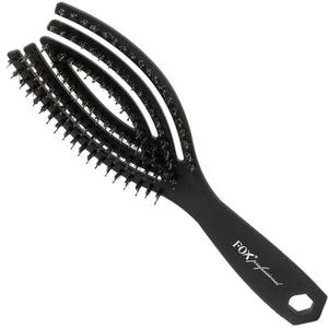 Расческа для распутывания волос с натуральной щетиной кабана Nylon Boar Black Matt Fox, Flex Brush
