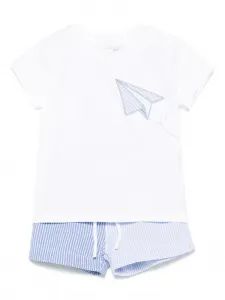 Комплект из футболки и полосатых шортов Patachou, синий