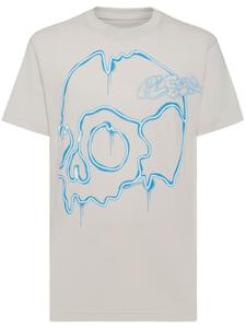 Philipp Plein футболка Dripping Skull с графичным принтом, нейтральный цвет