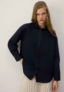 Простая объемная блузка на пуговицах Touché Privé, Navy Blue