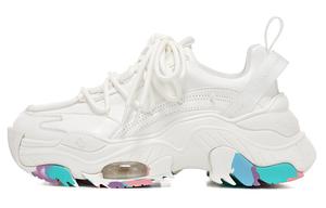 Женские кроссовки VITTORIO VENTURA Low Top Chunky, белые с радужным принтом