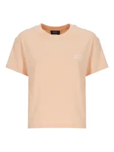 Футболка с вышитым логотипом A.P.C., оранжевый