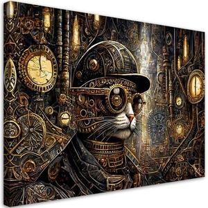 Картина арт-принт KUNSTLOFT Steampunk Cat Chronicles, золотой