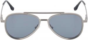 Ретро-солнцезащитные очки для женщин в крупной оправе, роскошные очки в квадратной оправе с защитой от УФ-излучения UV400, стильные мужские солнцезащитные очки-пилот 98286 Melrose, Silver