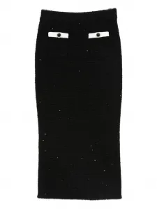 Юбка с карманом на пуговице Self-Portrait, черный