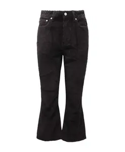 Укороченные вельветовые брюки Ganni, черный