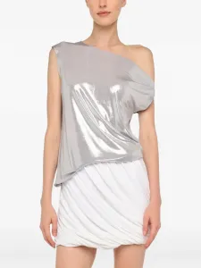 Топ с заниженной линией плеч Norma Kamali, серебряный