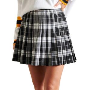 Юбка Superdry Check Pleated Mini, черный