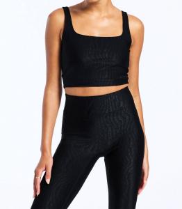 Бюстгальтер Tempo Crop Jacquard черного цвета Bandier, черный