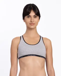 Спортивный топ из стрейч-хлопка без пены Punto Blanco, серый