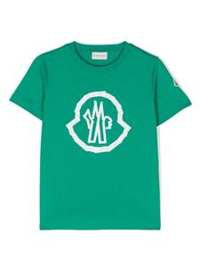 Moncler Enfant футболка с логотипом, зеленый