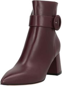 Женские стильные закрытые ботильоны Zszszsu с заостренным носком, на каблуке, с массивным блок-каблуком, короткие, удобные, платьевые, осенние, размеры 4-16 US, Dark Red