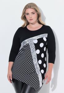 Топ MIAMODA CLASSIC FIT ZIERSTEINCHEN MUSTERMIX, Black