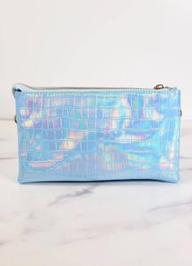 Женская сумка Liz 3 с отделениями и тиснением, трансформируемая в кросс-боди, голографическая в цвете Ocean Caroline Hill, Ocean Hologram