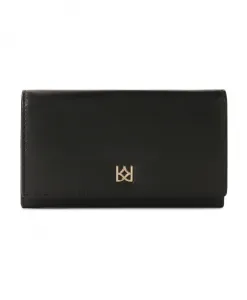 Элегантный черный кошелек из натуральной кожи. Kazar, черный