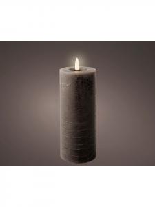 Lumineo Светодиодная восковая свеча 19 x 7 см, работающая от батареек, серого цвета