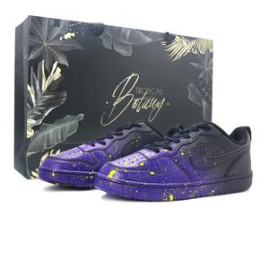 Court Borough Starry Sky Concerto устойчивые к истиранию низкие скейтборд кроссовки Black Purple Kids' Nike, Concerto