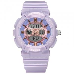 Disney Часы Electronic+Quartz Movement TPU Strap Watch Women's Watch White Dial, Stardust Purple
