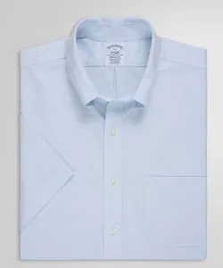 Рубашка-рубашка с коротким рукавом из эластичной ткани оксфорд, стандартный крой.