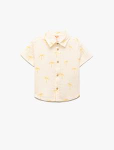 Рубашка на пуговицах классического кроя Koton, экрю